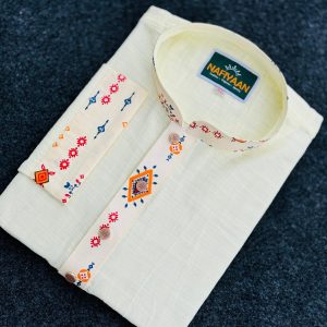 অফ-হোয়াইট কনট্রাস্ট পাঞ্জাবি Code : N-20