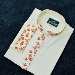 অফ-হোয়াইট কনট্রাস্ট পাঞ্জাবি Code : N-21